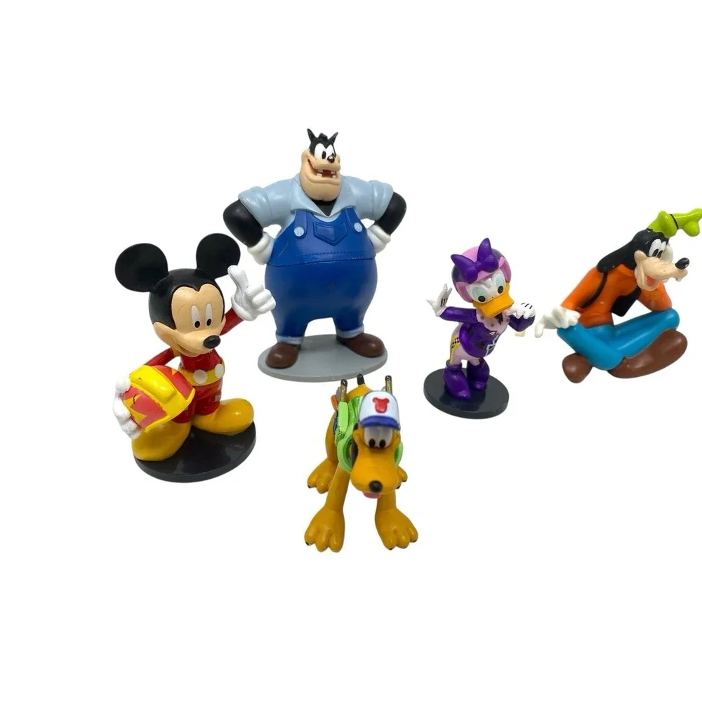 Disney Mickey Mouse Mixed Lot Action Figures - Cake Toppers - Goofy Pluto Daisy+